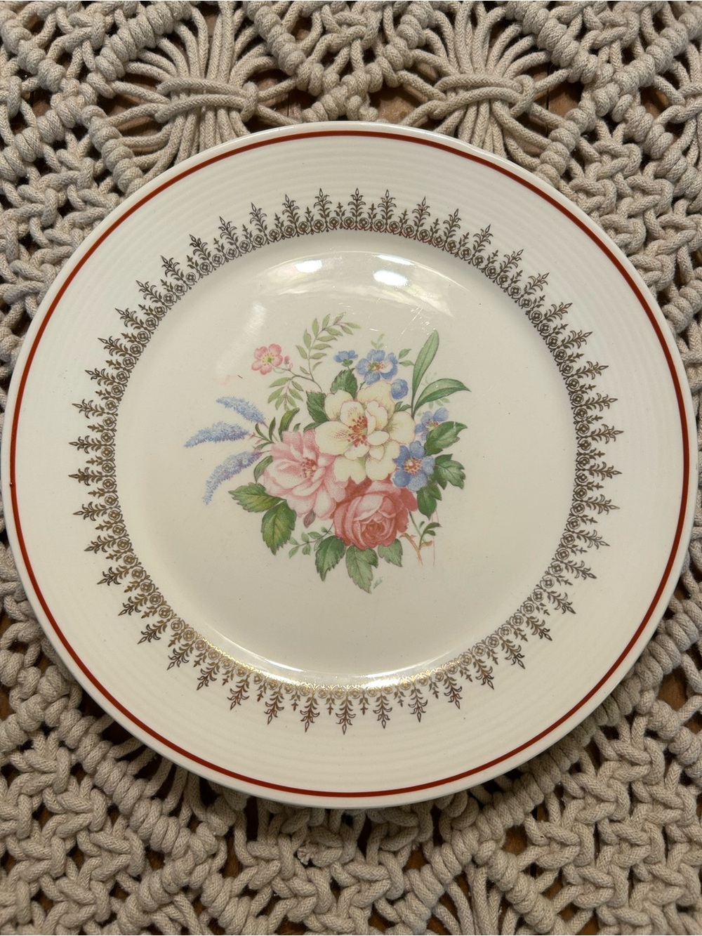 Vintage American Limoges Admiration Plates 22K Gold Floral – Set of 4